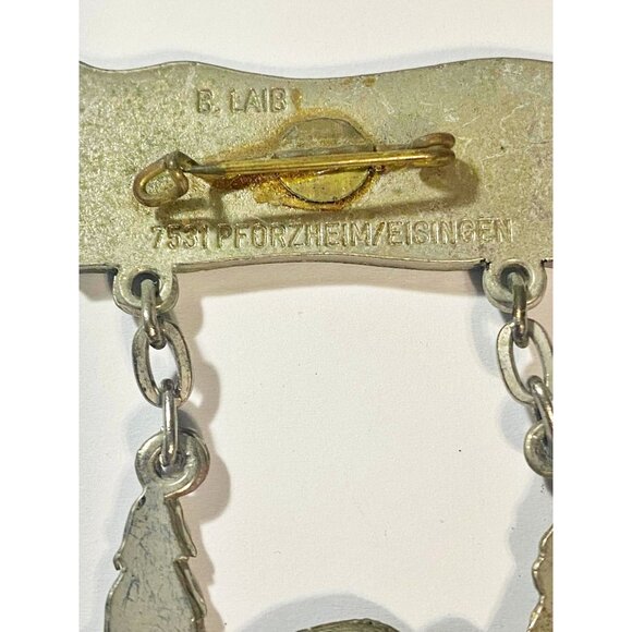 1973 Large German Medal Pin 4 Int VOLKSMARCH Schlossborn I TS Enamel B Lair Vint - Picture 3 of 4